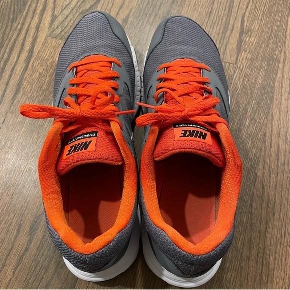 Nike Downshifter 6 Running Shoes Grey/Orange Mens 13 684652-005 - Picture 7 of 13